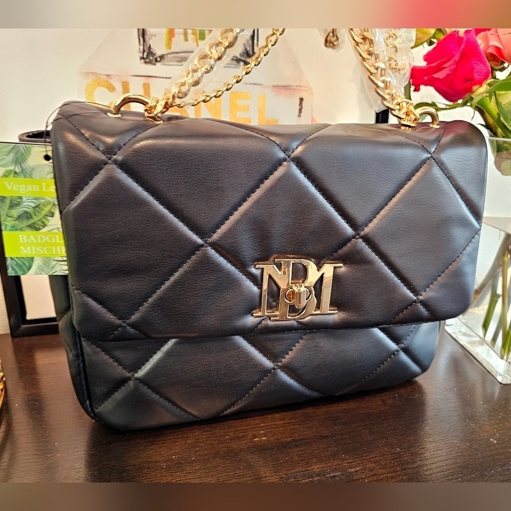 Badgley Mischka Black  Quilted Shoulder Bag.